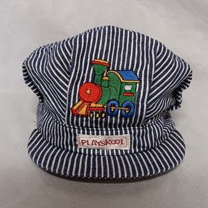 Playskool Railroad Striped Cap Hat Medium Childs